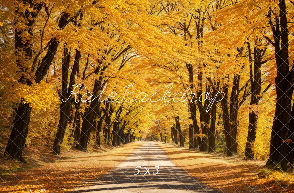 Kate Yellow Autumn Deciduous Forest Backdrop Designed by Emetselch - Kate Backdrop AU