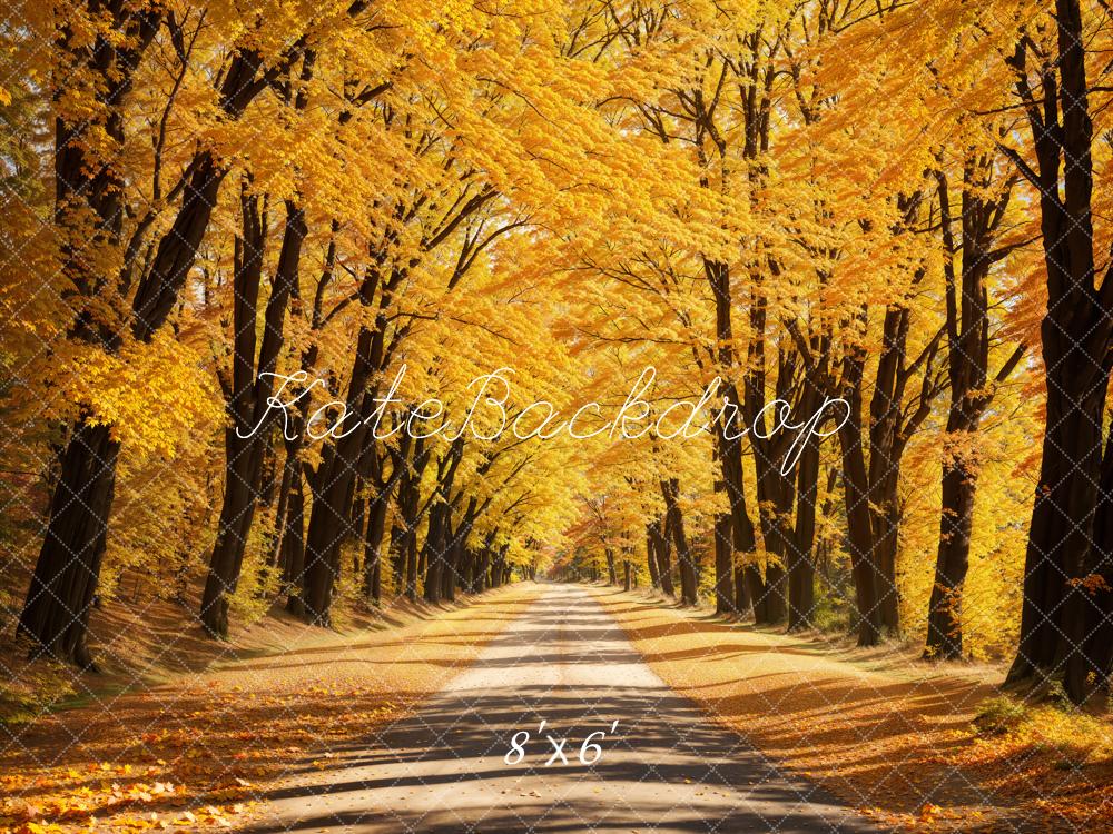 Kate Yellow Autumn Deciduous Forest Backdrop Designed by Emetselch - Kate Backdrop AU