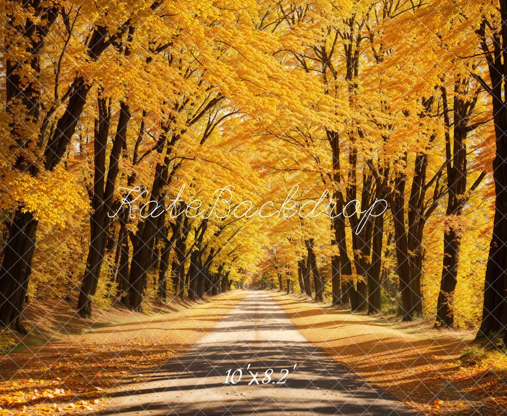 Kate Yellow Autumn Deciduous Forest Backdrop Designed by Emetselch - Kate Backdrop AU