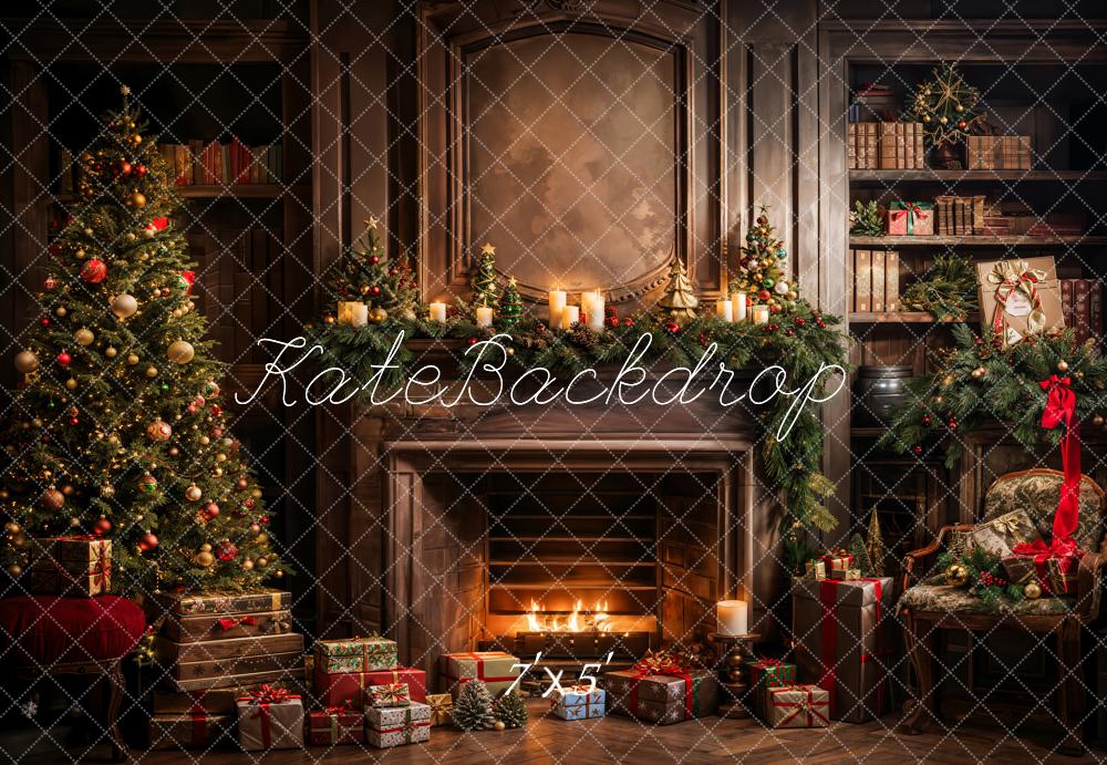 Kate Christmas Tree Fireplace Gift Backdrop Designed by Emetselch