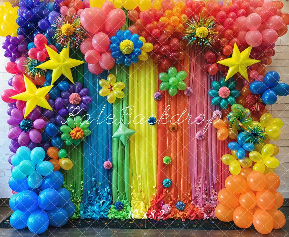 Kate Colorful Balloon Party Backdrop Designed by Emetselch - Kate Backdrop AU