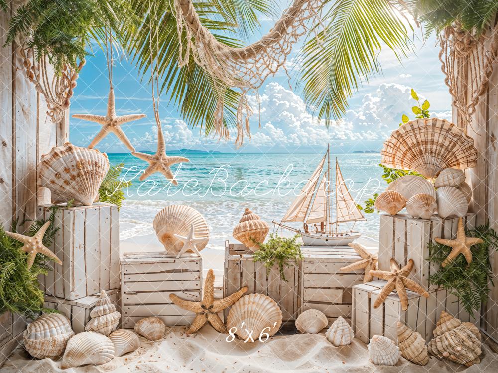 Kate Summer Beach Seashells Backdrop Designed by Emetselch - Kate Backdrop AU