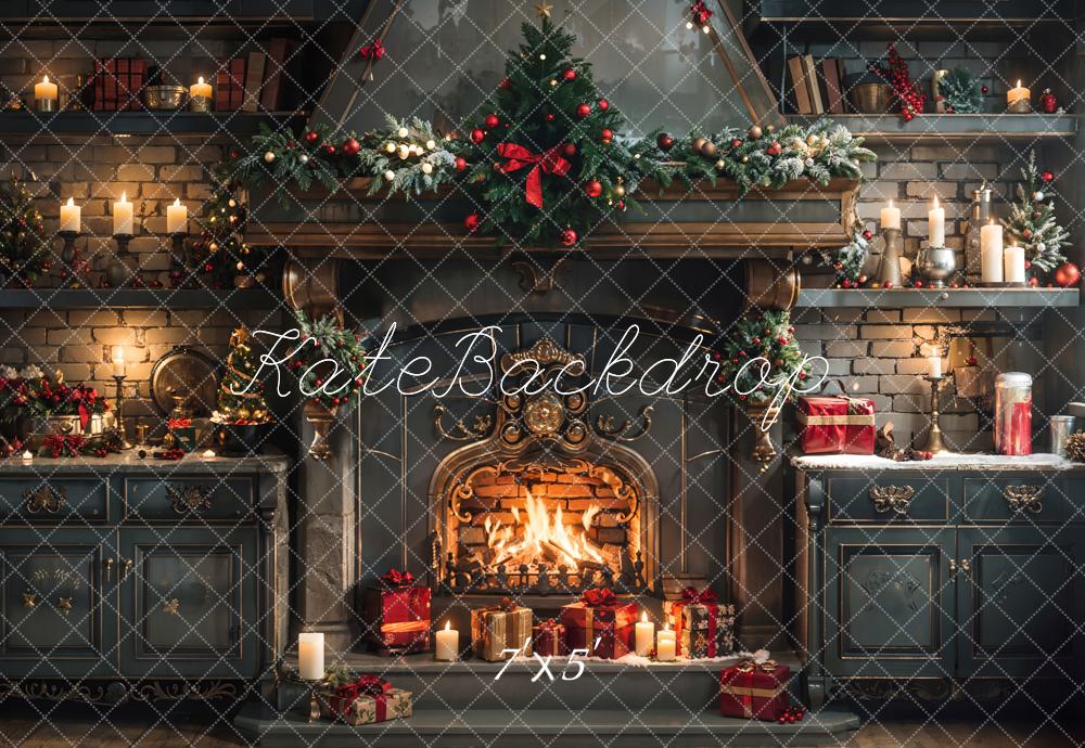 Kate Christmas Fireplace Backdrop Designed by Emetselch - Kate Backdrop AU