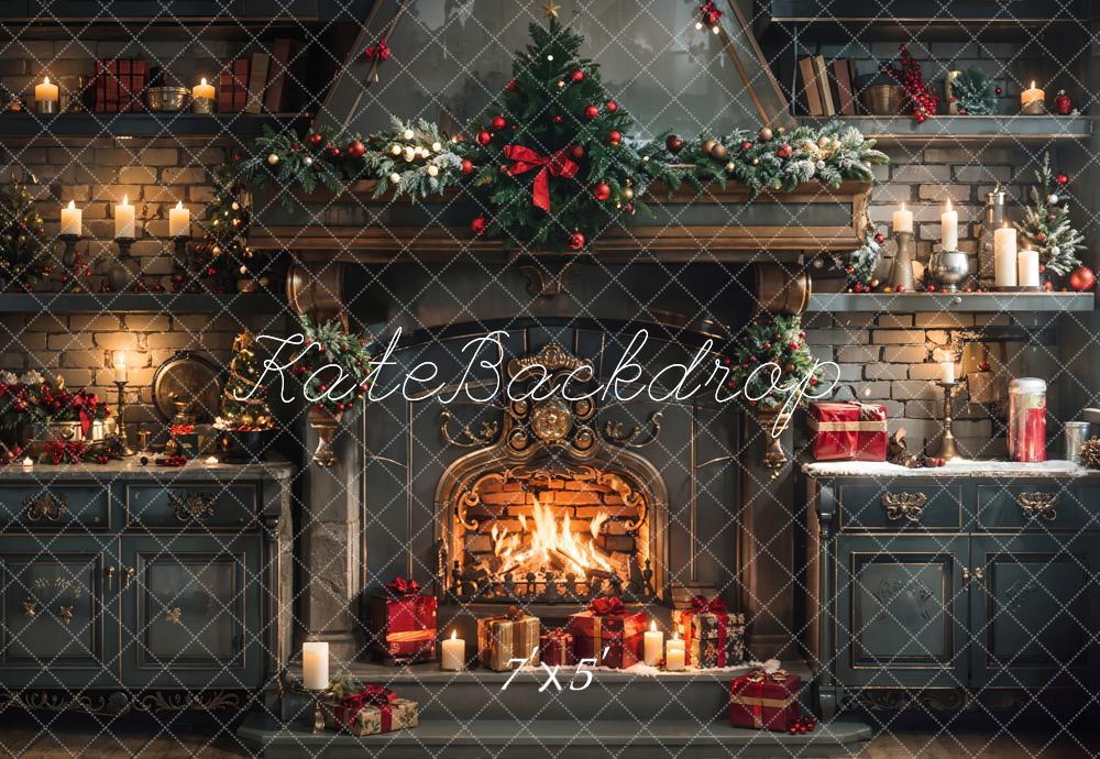 Kate Christmas Fireplace Backdrop Designed by Emetselch