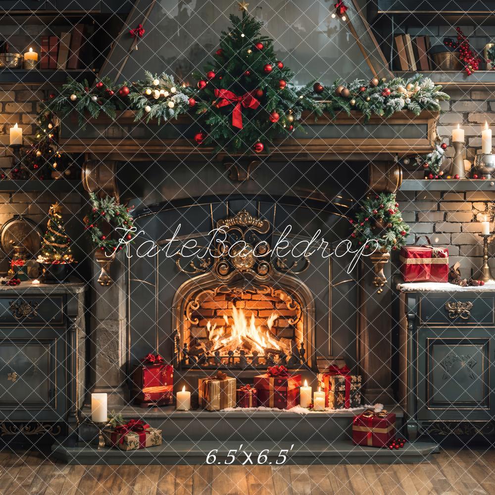 Kate Christmas Fireplace Backdrop Designed by Emetselch - Kate Backdrop AU