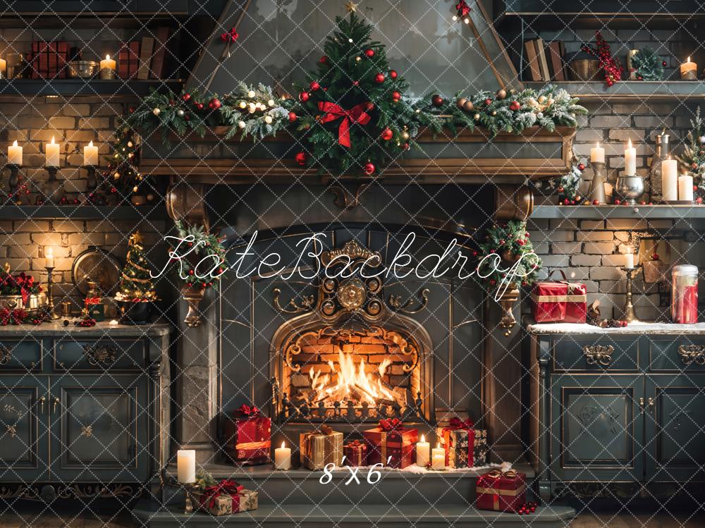 Kate Christmas Fireplace Backdrop Designed by Emetselch - Kate Backdrop AU
