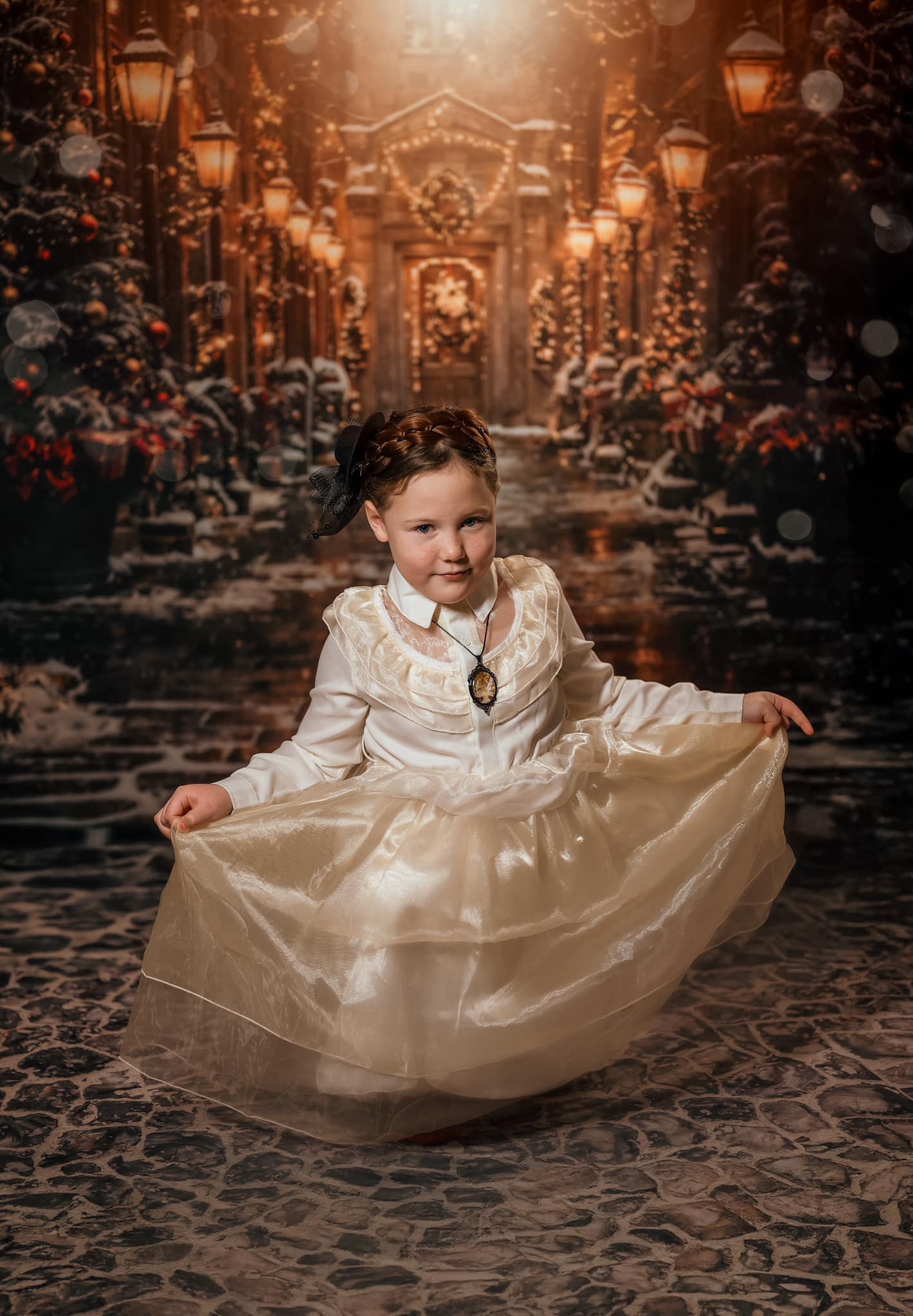 Kate Christmas Night Street Backdrop Designed by Chain Photography - Kate Backdrop AU