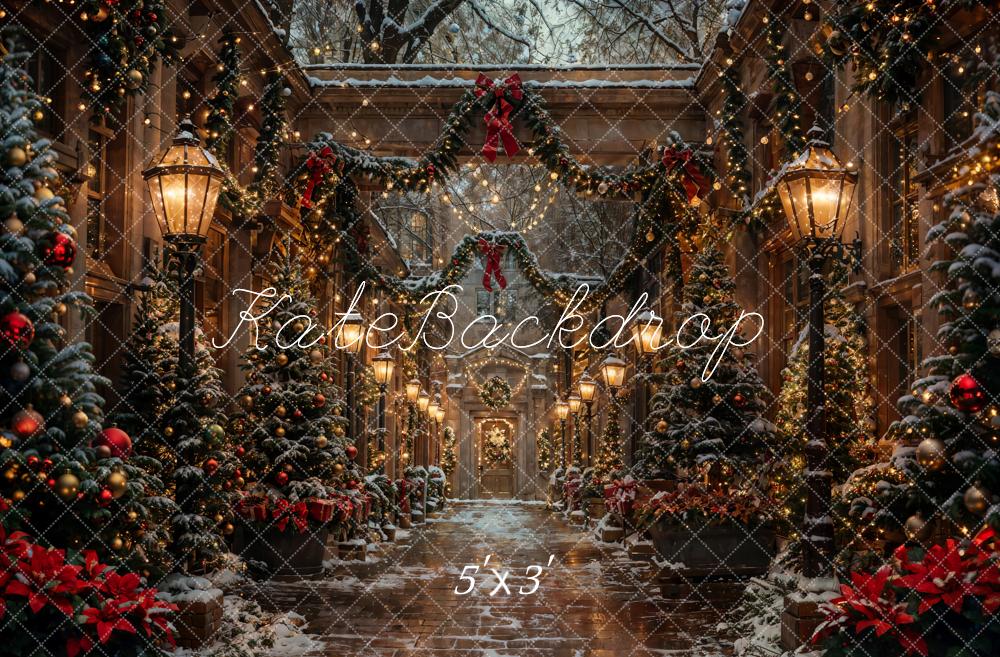 Kate Christmas Night Street Backdrop Designed by Chain Photography - Kate Backdrop AU