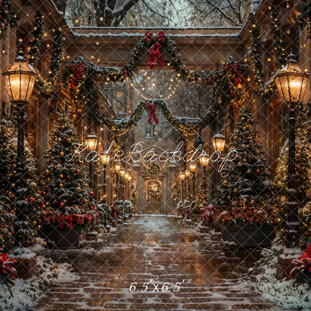 Kate Christmas Night Street Backdrop Designed by Chain Photography - Kate Backdrop AU