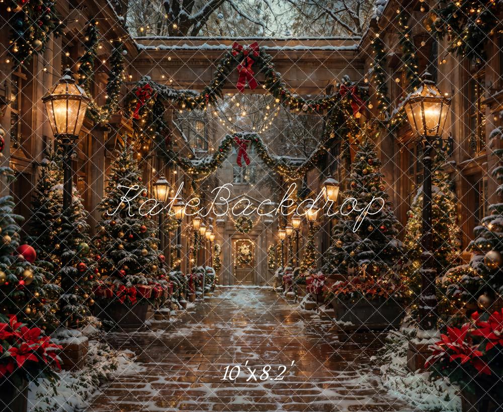 Kate Christmas Night Street Backdrop Designed by Chain Photography - Kate Backdrop AU