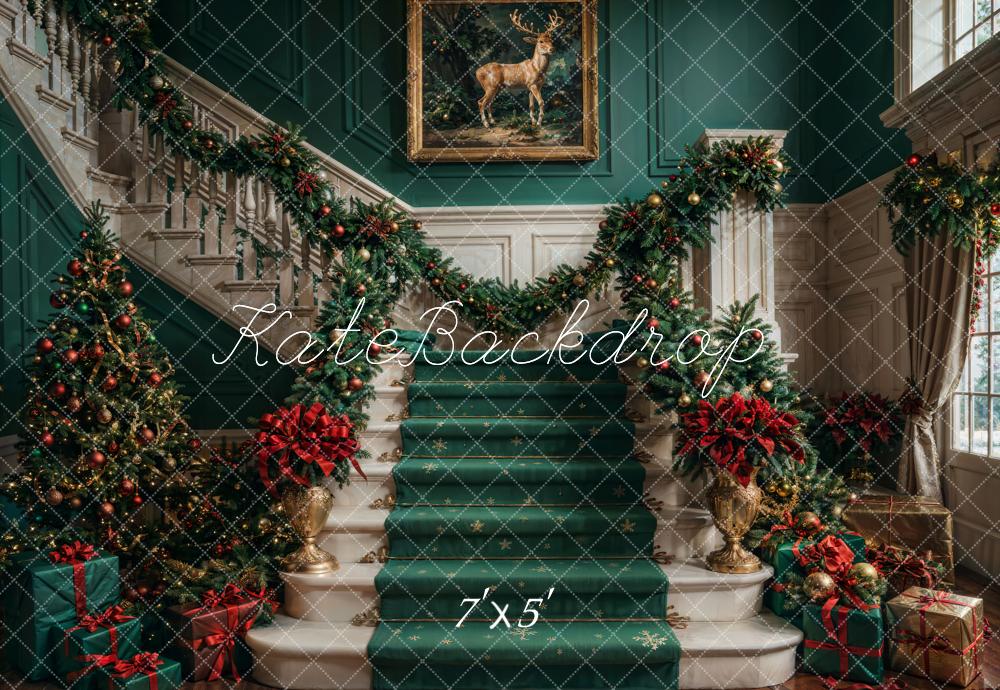 Kate Green Christmas Staircase Backdrop Designed by Chain Photography - Kate Backdrop AU