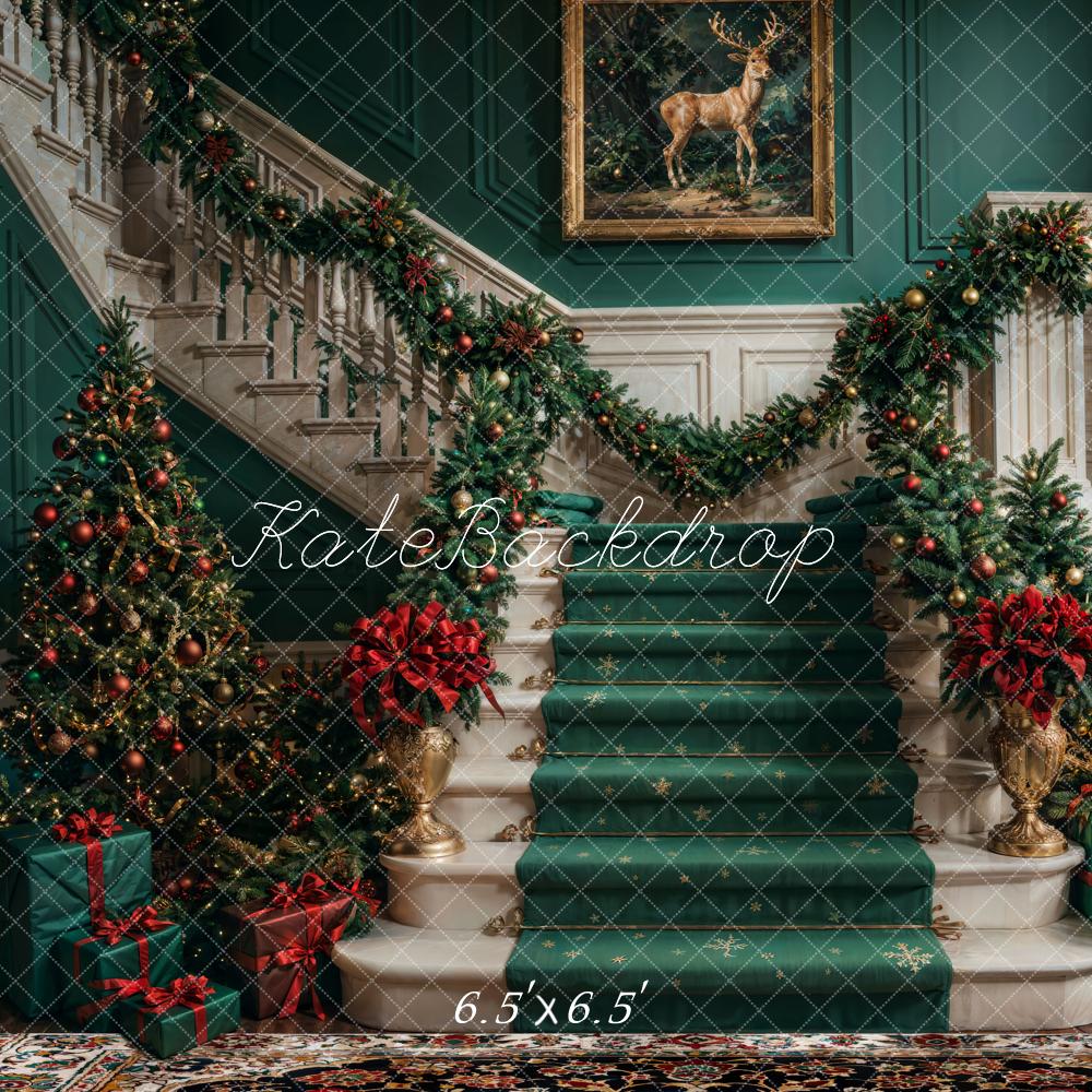 Kate Green Christmas Staircase Backdrop Designed by Chain Photography - Kate Backdrop AU