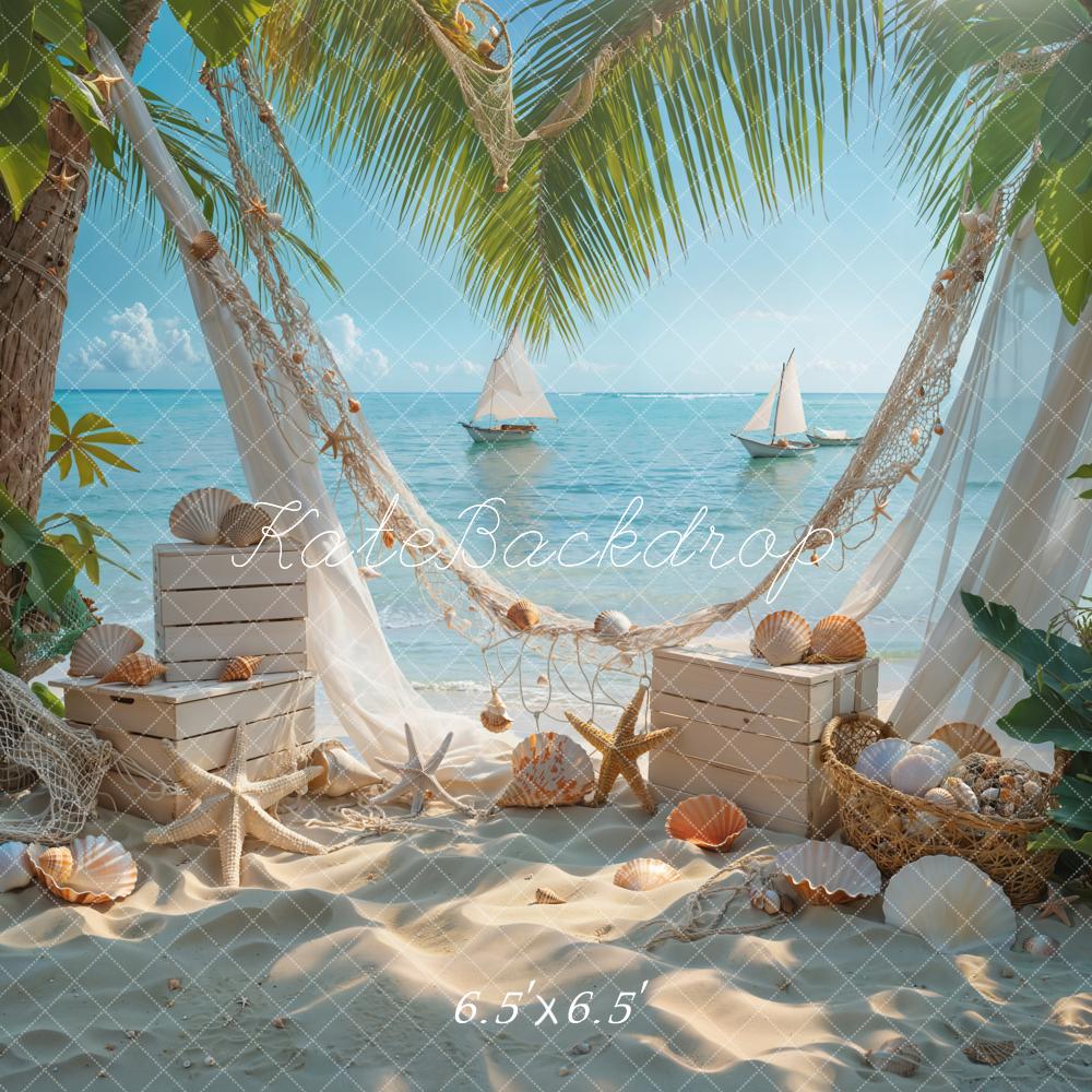 Kate Seaside Beach Starfish Shells Backdrop Designed by Emetselch - Kate Backdrop AU