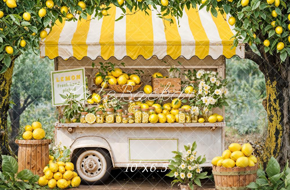 Kate Summer Yellow Lemon Stand Backdrop Designed by Emetselch - Kate Backdrop AU