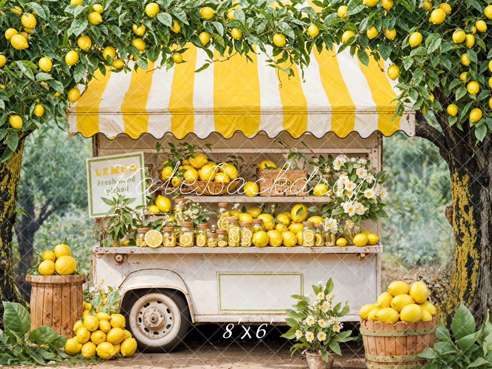 Kate Summer Yellow Lemon Stand Backdrop Designed by Emetselch - Kate Backdrop AU