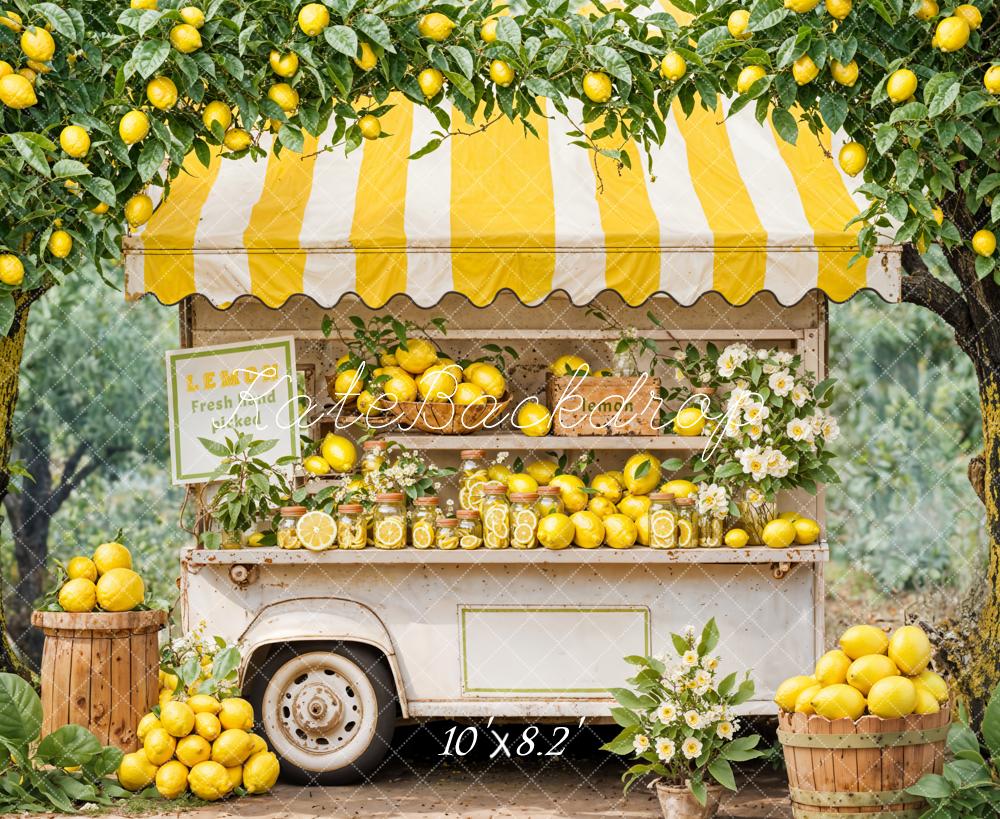Kate Summer Yellow Lemon Stand Backdrop Designed by Emetselch - Kate Backdrop AU