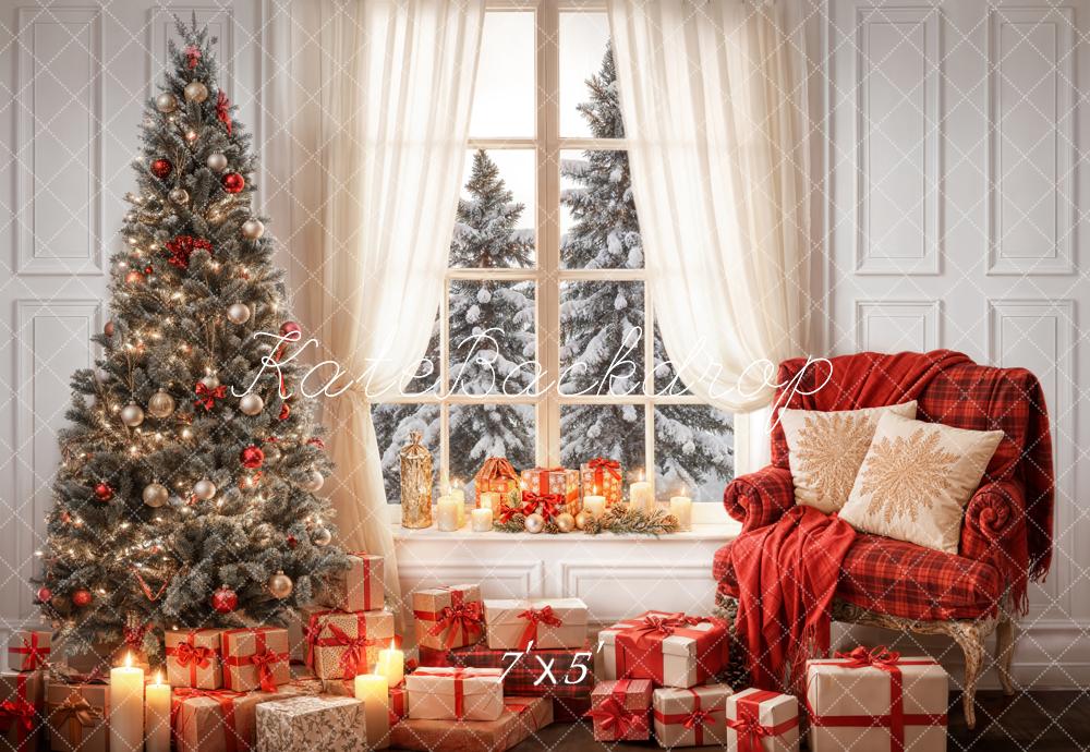 Kate Winter Christmas Backdrop White Wall Window Designed by Emetselch - Kate Backdrop AU
