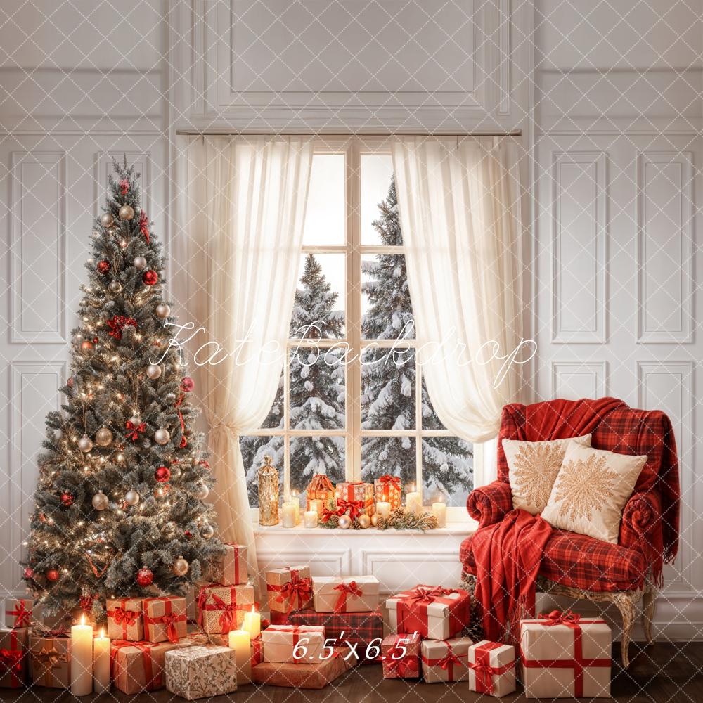 Kate Winter Christmas Backdrop White Wall Window Designed by Emetselch - Kate Backdrop AU