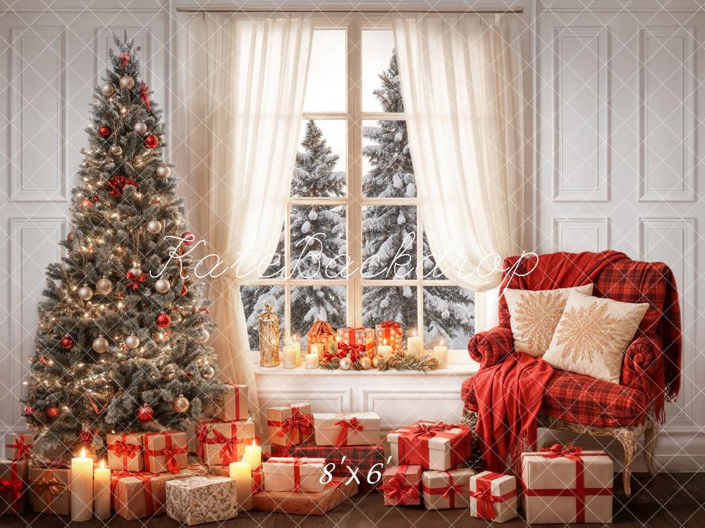 Kate Winter Christmas Backdrop White Wall Window Designed by Emetselch - Kate Backdrop AU