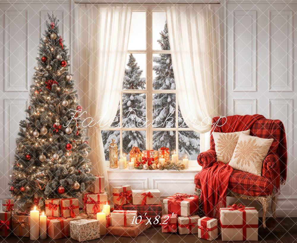 Kate Winter Christmas Backdrop White Wall Window Designed by Emetselch - Kate Backdrop AU
