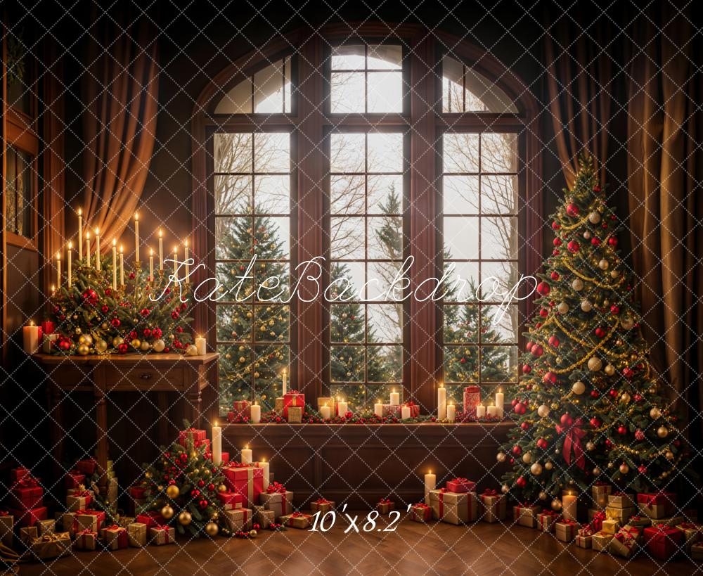 Kate Christmas Candlelight Window Backdrop Designed by Emetselch - Kate Backdrop AU