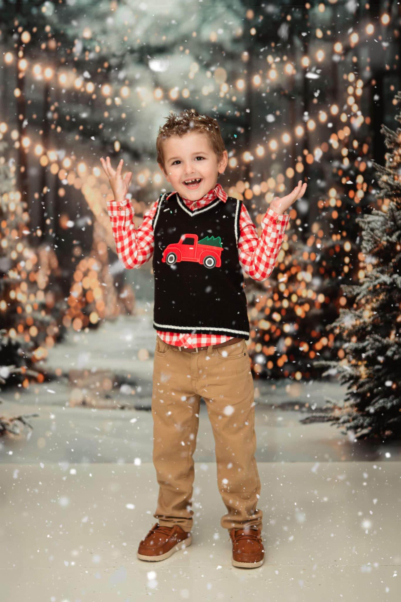 Kate Winter Christmas Bokeh Backdrop Designed by Emetselch - Kate Backdrop AU