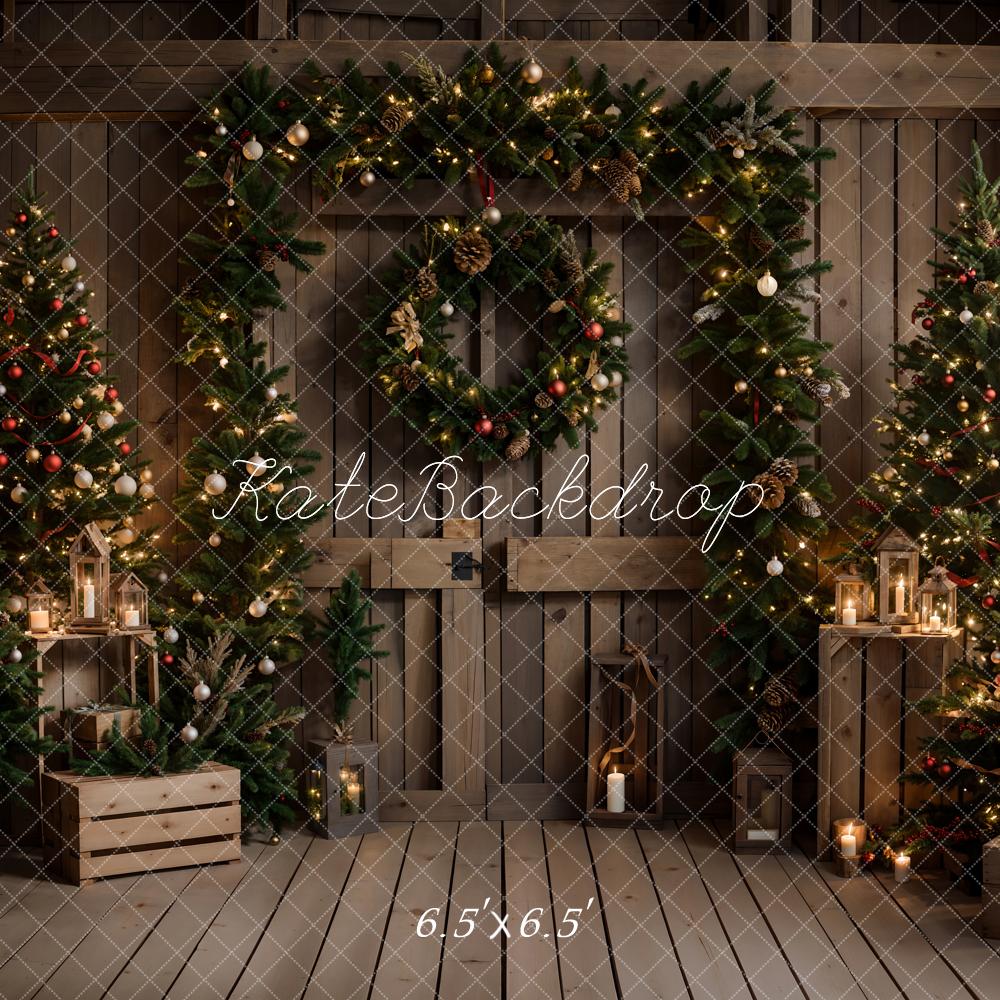 Kate Christmas Tree Wooden Door Backdrop Designed by Emetselch - Kate Backdrop AU