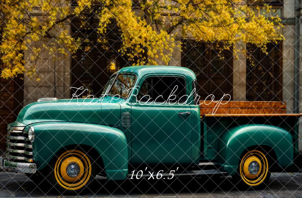 Kate Autumn Green Truck Backdrop Designed by Chain Photography - Kate Backdrop AU