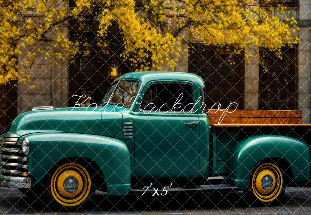 Kate Autumn Green Truck Backdrop Designed by Chain Photography - Kate Backdrop AU