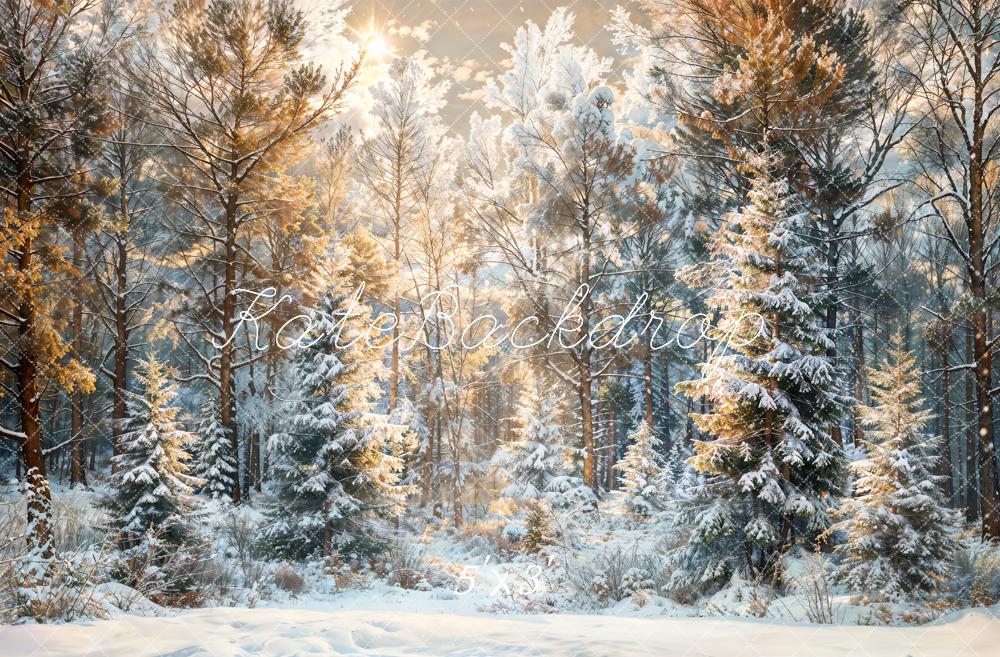Kate Winter Snow Pine Forest Backdrop Designed by Chain Photography - Kate Backdrop AU