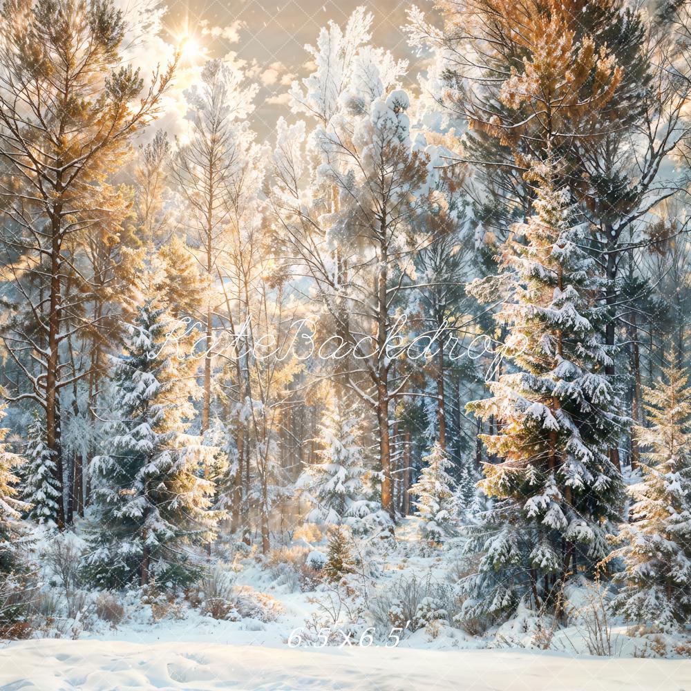 Kate Winter Snow Pine Forest Backdrop Designed by Chain Photography - Kate Backdrop AU