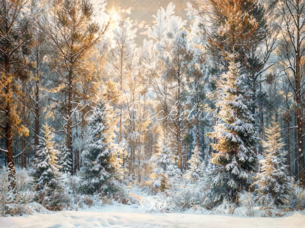 Kate Winter Snow Pine Forest Backdrop Designed by Chain Photography - Kate Backdrop AU