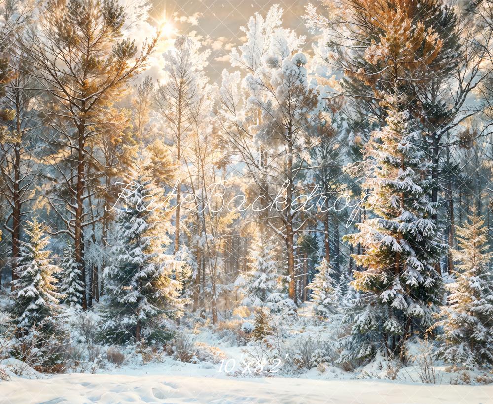 Kate Winter Snow Pine Forest Backdrop Designed by Chain Photography - Kate Backdrop AU