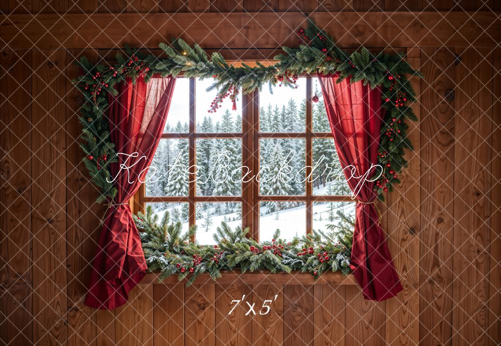Kate Cabin Window Forest Snow Backdrop Designed by Chain Photography - Kate Backdrop AU