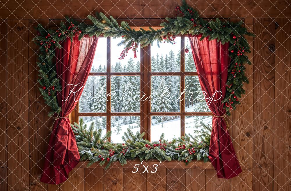 Kate Cabin Window Forest Snow Backdrop Designed by Chain Photography - Kate Backdrop AU