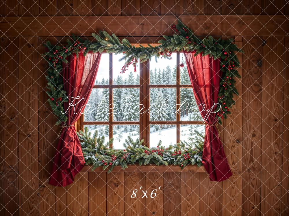 Kate Cabin Window Forest Snow Backdrop Designed by Chain Photography - Kate Backdrop AU