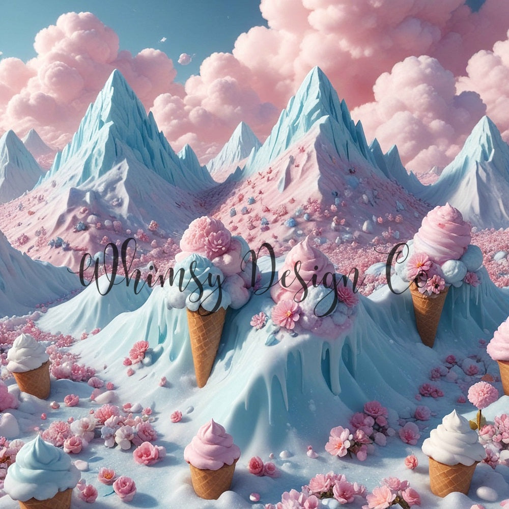 Kate Cotton Candy Mountain Backdrop Designed by Nora Dishman - Kate Backdrop AU