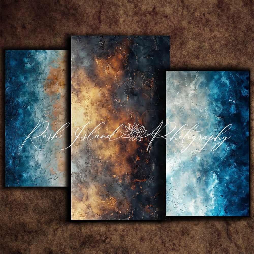 Kate Blue and Gold Panels Backdrop Designed by Laura Bybee - Kate Backdrop AU