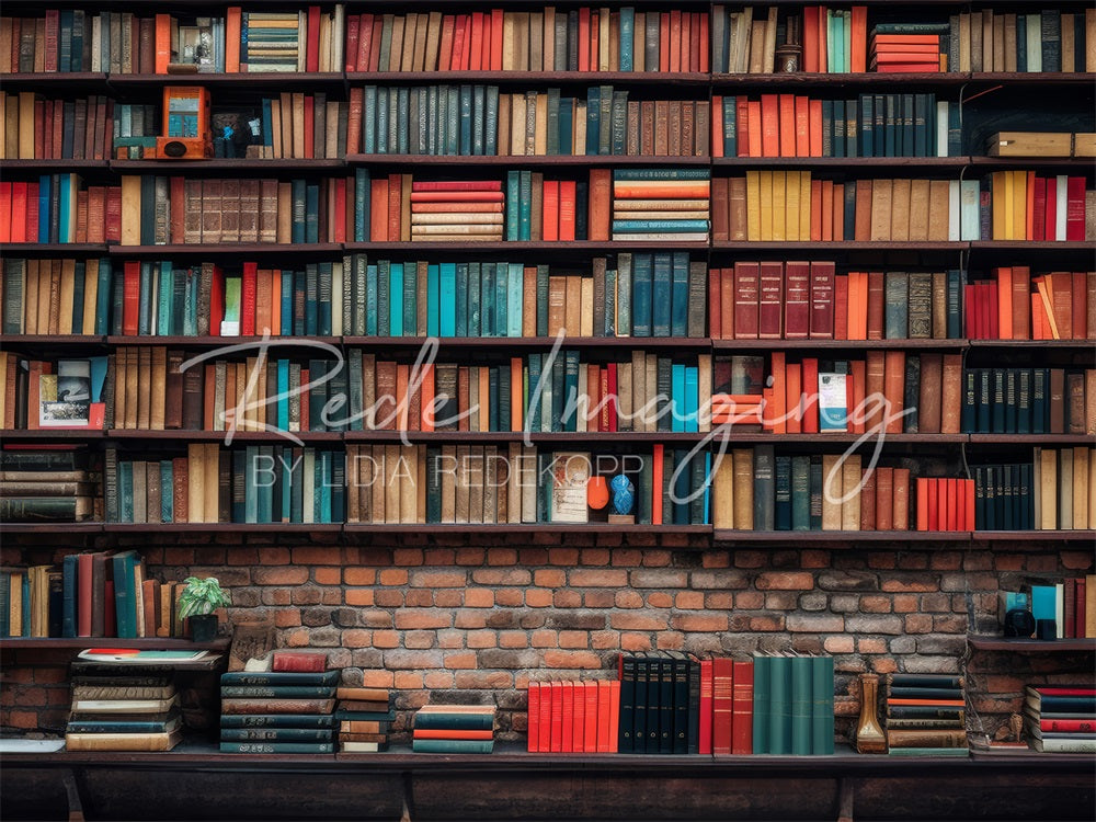 Kate Old Bookshelf Backdrop Back to School Designed by Lidia Redekopp - Kate Backdrop AU