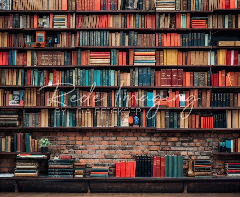 Kate Old Bookshelf Backdrop Back to School Designed by Lidia Redekopp - Kate Backdrop AU
