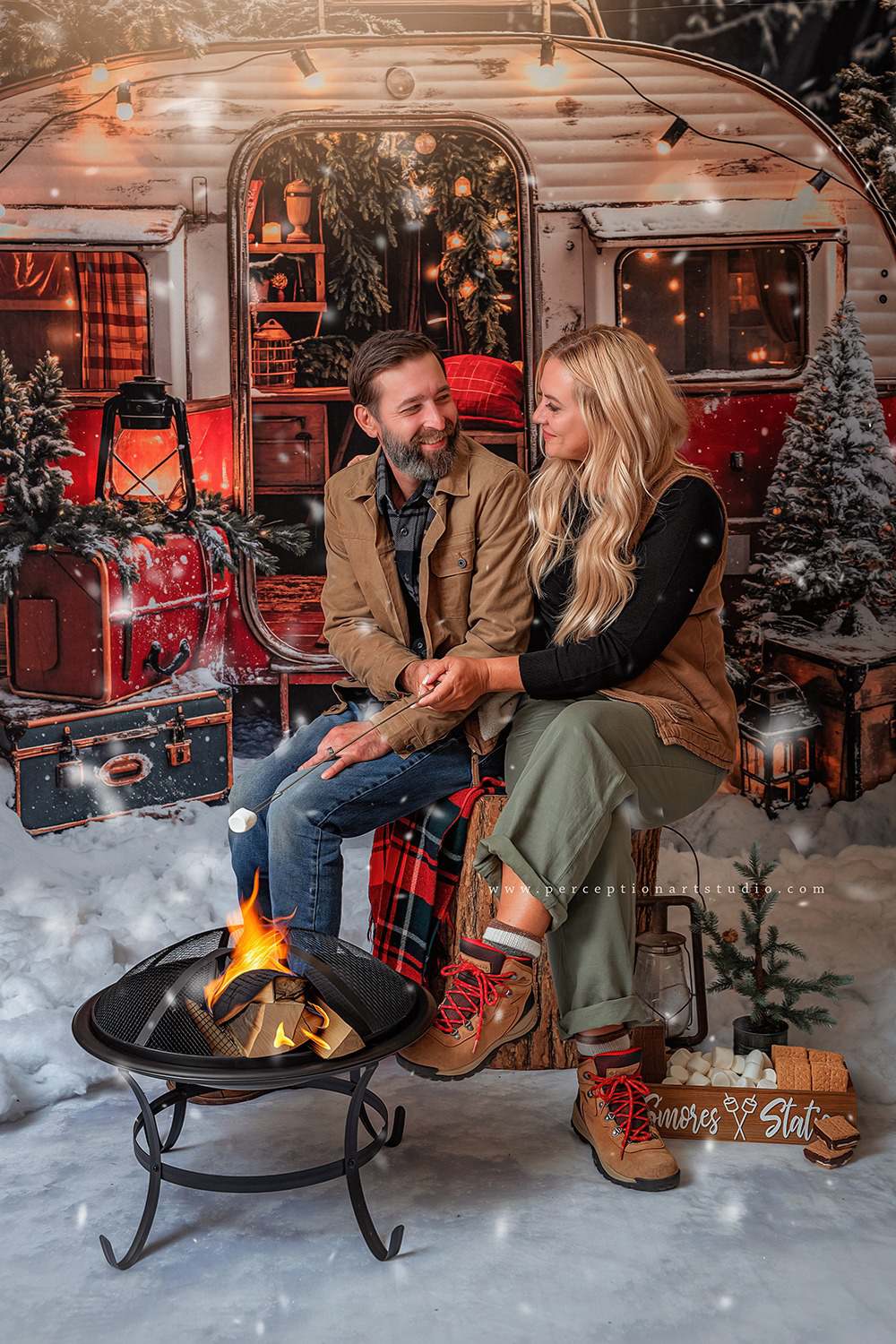 Kate Christmas Camping Car Backdrop Designed by Emetselch - Kate Backdrop AU