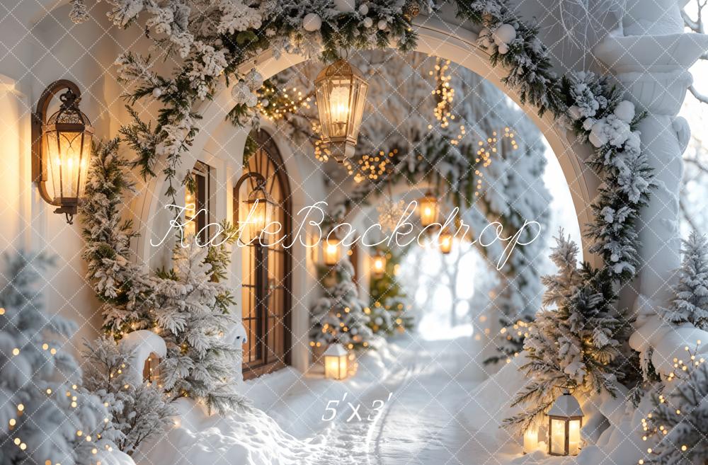 Kate Christmas Winter Snow Arch Backdrop Designed by Emetselch - Kate Backdrop AU