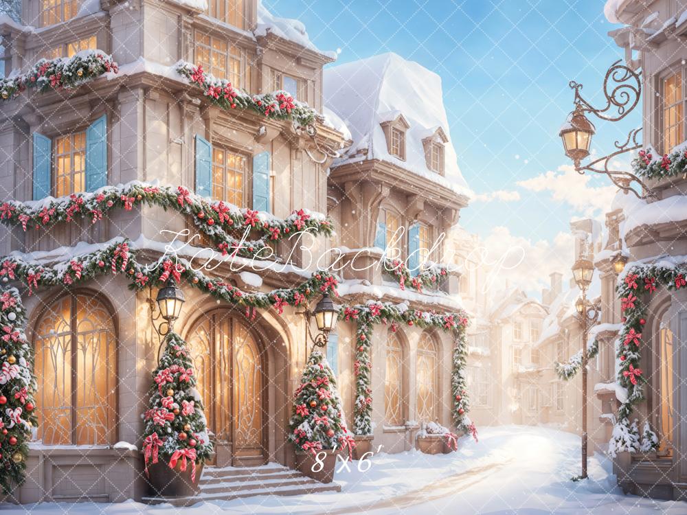 Kate Christmas Snow Town Backdrop Designed by Chain Photography - Kate Backdrop AU