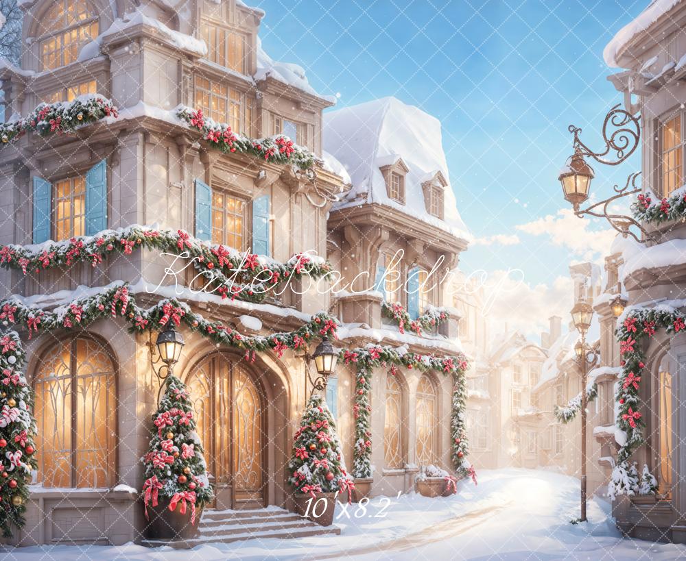 Kate Christmas Snow Town Backdrop Designed by Chain Photography - Kate Backdrop AU