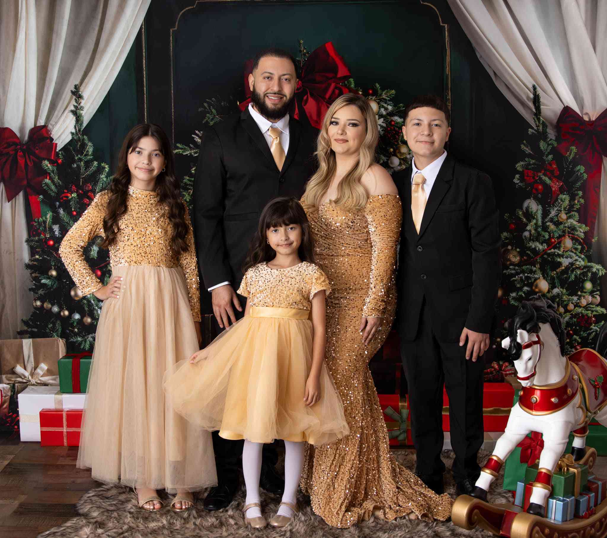 Kate Christmas White Curtain Dark Green Vintage Backdrop+Brown Wooden Floor Backdrop - Kate Backdrop AU