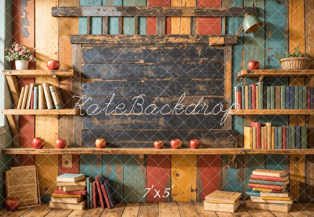 Kate Back to School Bookshelf Backdrop Designed by Emetselch - Kate Backdrop AU