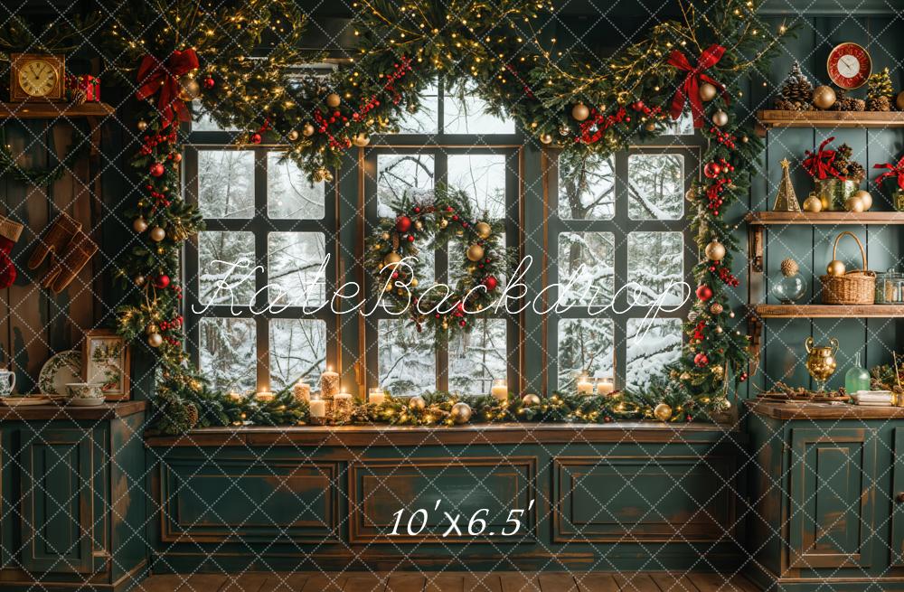 Kate Green Kitchen Christmas Backdrop Designed by Emetselch - Kate Backdrop AU