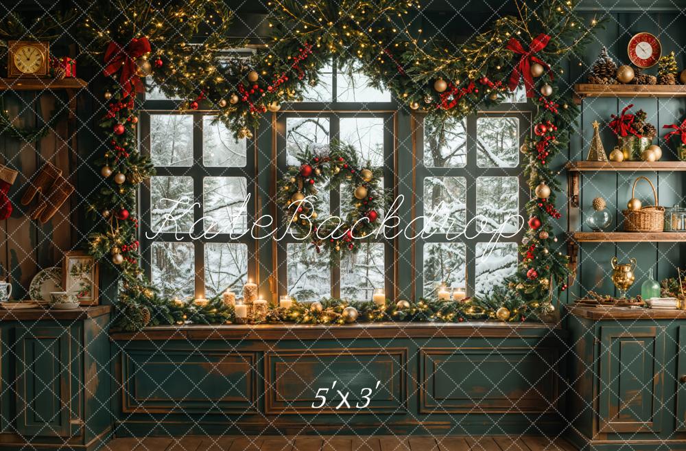 Kate Green Kitchen Christmas Backdrop Designed by Emetselch - Kate Backdrop AU