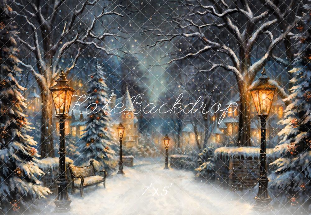 Kate Winter Snowy Christmas Eve Backdrop Designed by GQ - Kate Backdrop AU