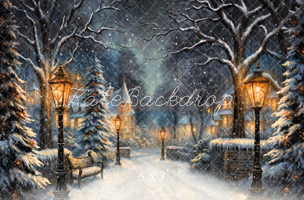 Kate Winter Snowy Christmas Eve Backdrop Designed by GQ - Kate Backdrop AU